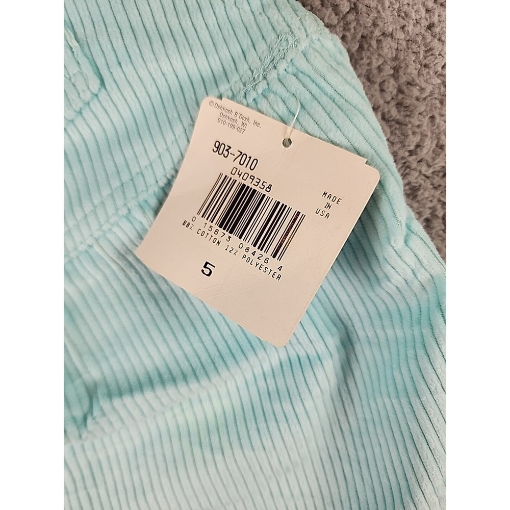 Vintage OshKosh Bgosh Girls Corduroy Jumper Dress Aqua Blue Made in USA 5 NWT - Picture 5 of 10